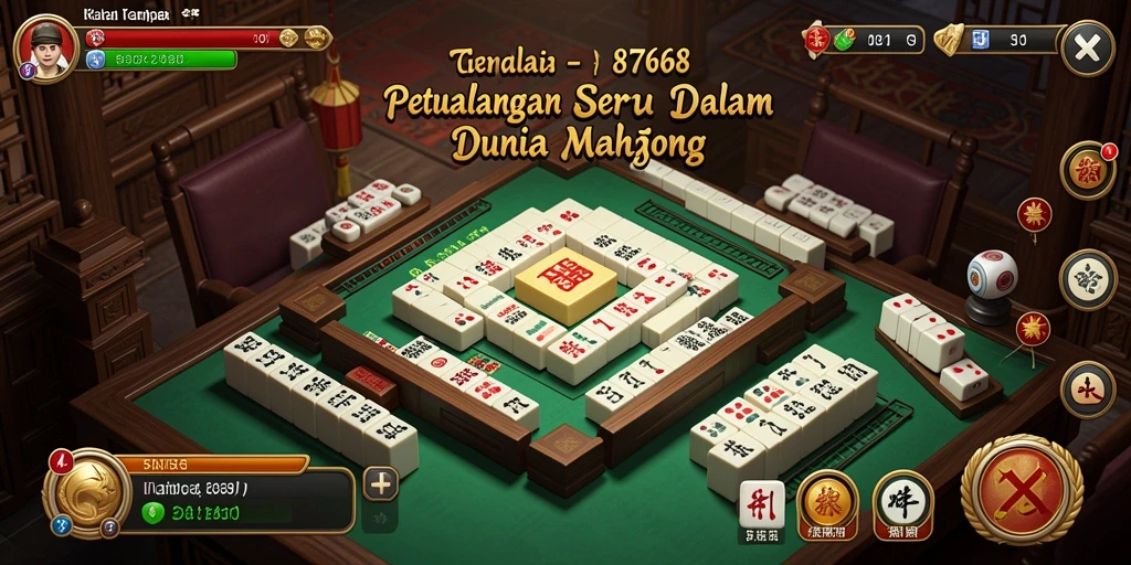 Screenshot gameplay Mahjong 8768 menampilkan tantangan mencocokkan ubin.