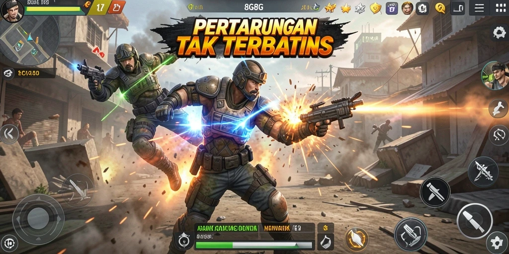 Gameplay seru di 8G8G dengan aksi pertarungan yang mendebarkan.