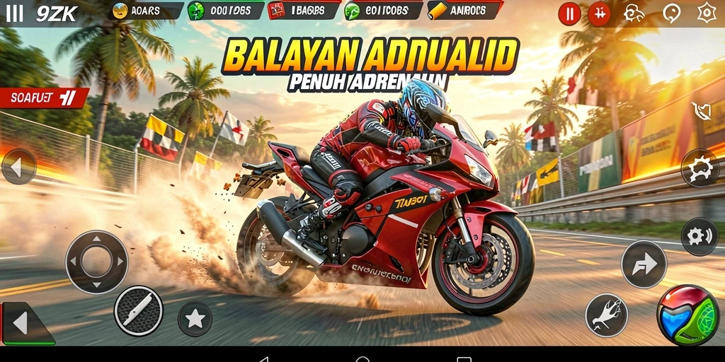 Gambaran menegangkan dari balapan motor di 9ZK.