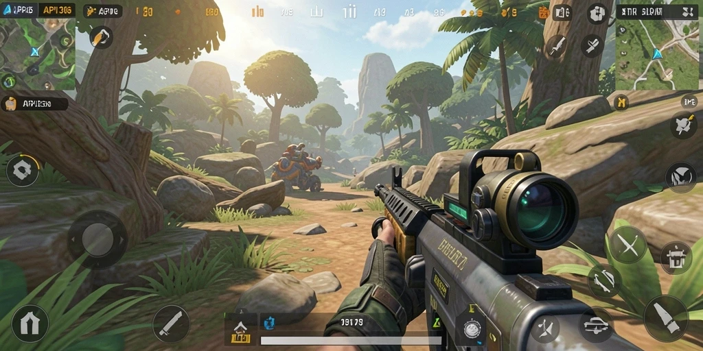 Screenshot gameplay seru API36 dengan aksi TPS yang mendebarkan.