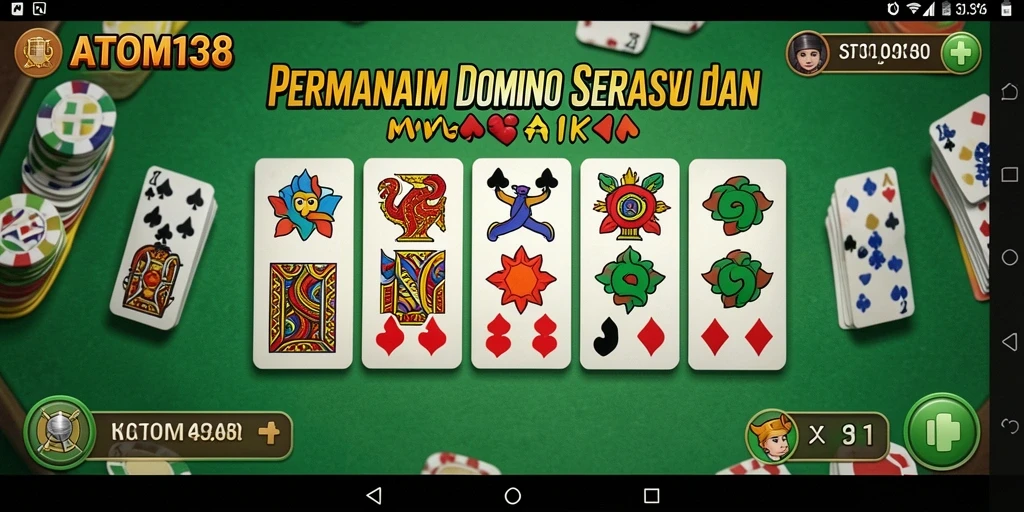 Tampilan gameplay ATOM138 yang seru dan interaktif dalam permainan Domino.