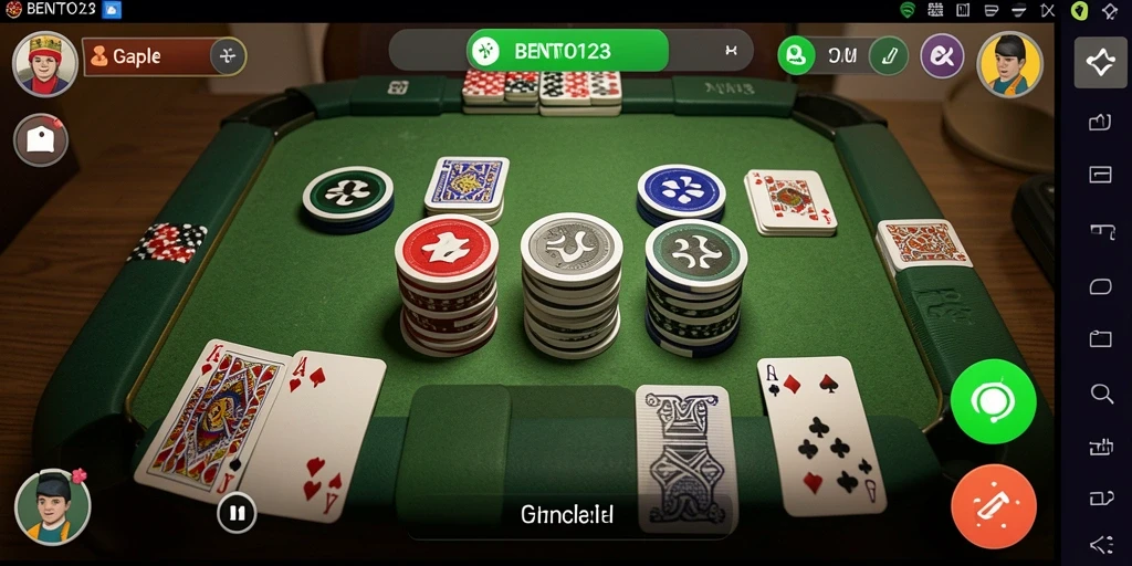 Tampilan gameplay Gaple seru di BENTO123 dengan teman-teman.