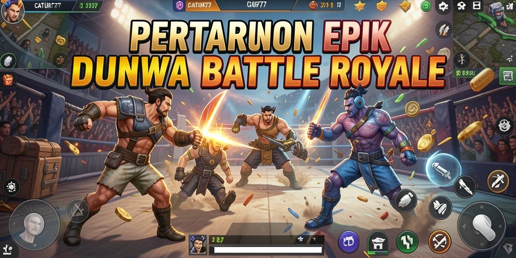 Tampilan gameplay mendebarkan dari CATUR777 dalam pertempuran Battle Royale.