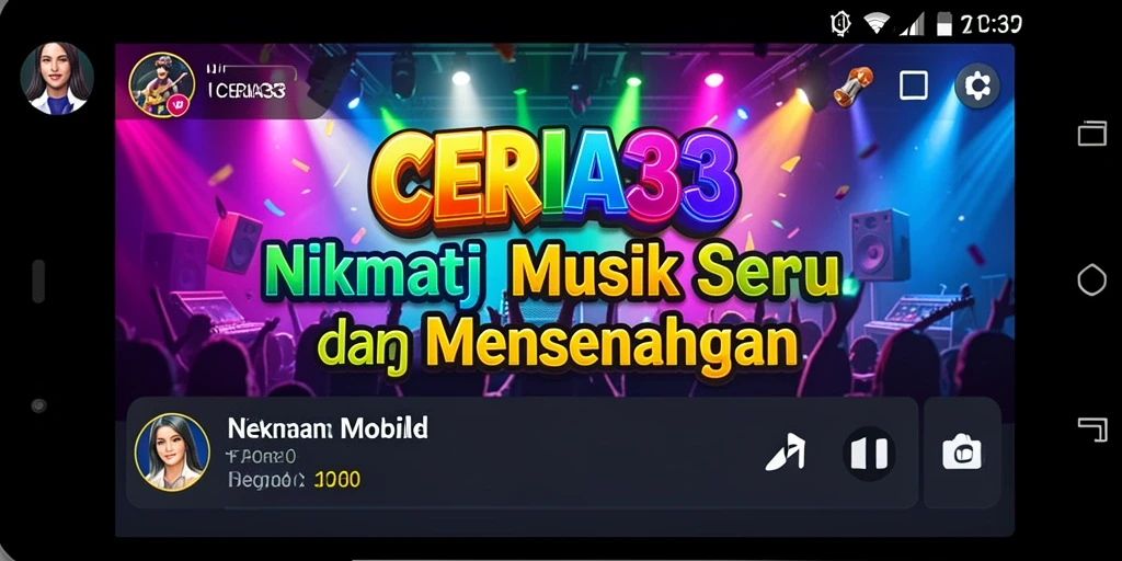 Tampilan screenshot CERIA33 yang menunjukkan gameplay musik yang interaktif.