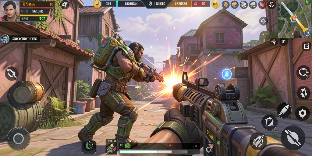Screenshot utama DIREKTURTOTO menampilkan aksi seru dalam gameplay TPS.