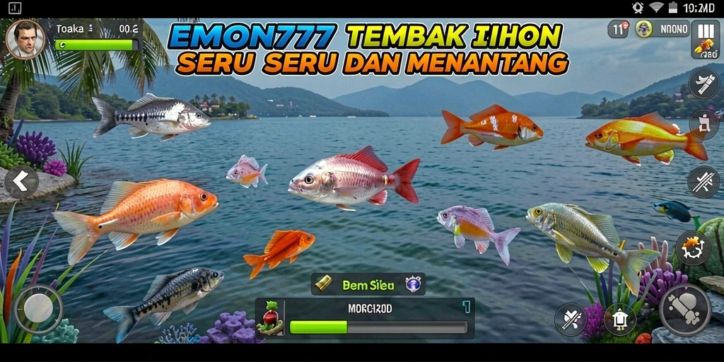 Tampilan gameplay seru di EMON777 dengan aksi Tembak Ikan.