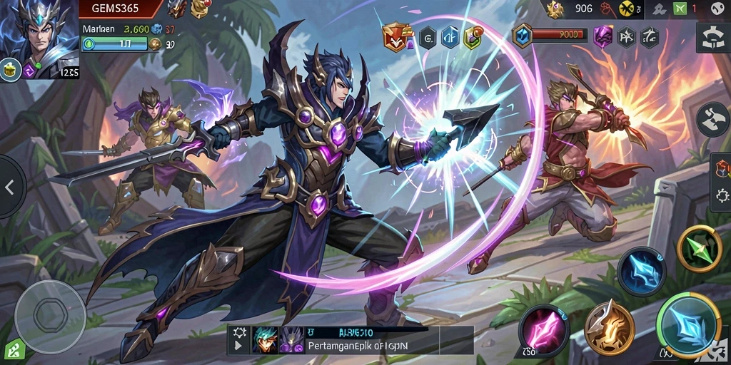 Tampilan gameplay seru dan mendebarkan di GEMS365.