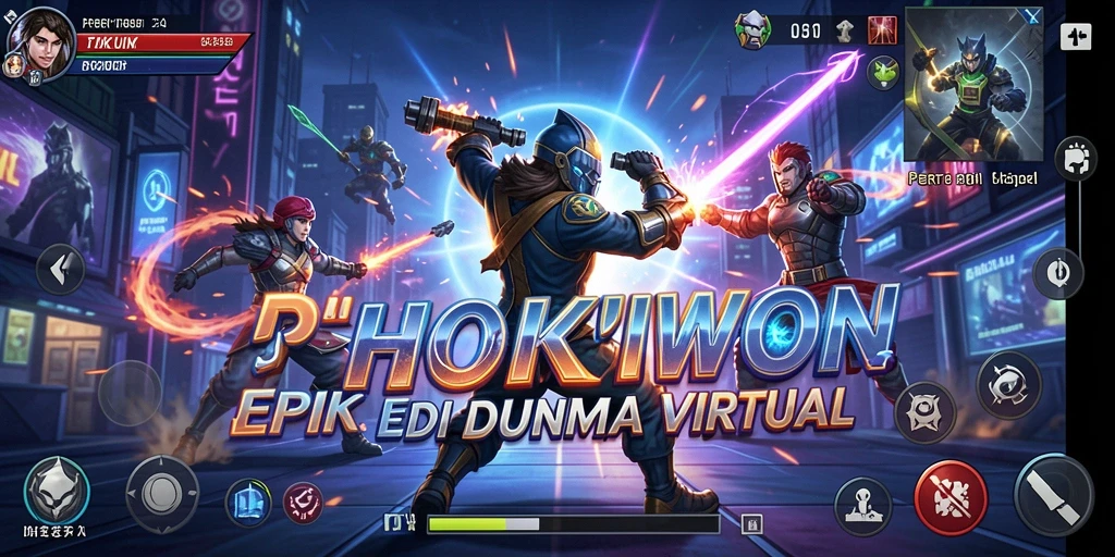 Gameplay HOKIWON menampilkan pertarungan epik dan karakter unik.