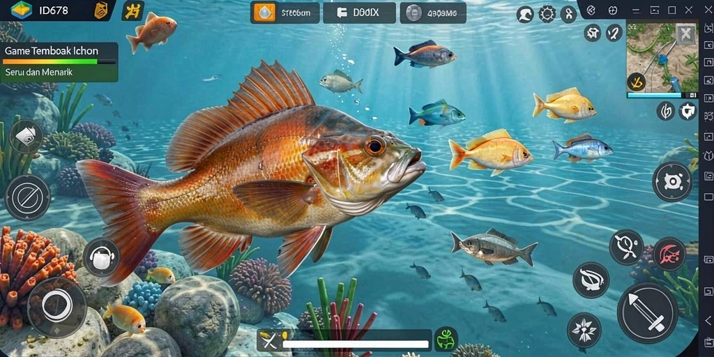 Screenshot gameplay ID678 menampilkan suasana menembak ikan yang seru.