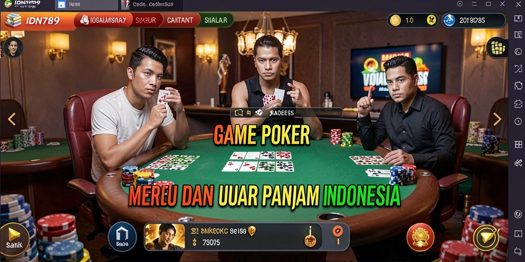 Tampilan gameplay seru di IDN789 saat bermain poker online.