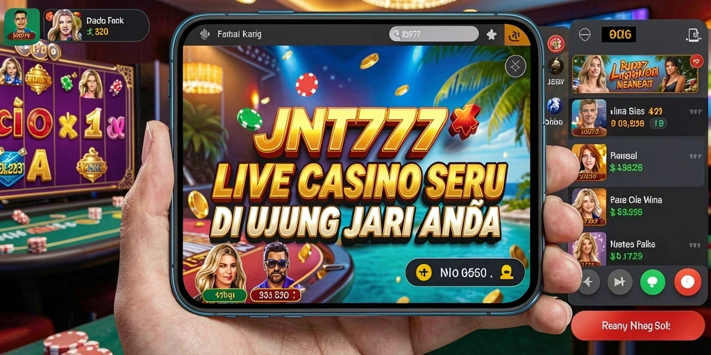 Visual dari permainan Live Casino JNT777 yang mendebarkan dan interaktif.