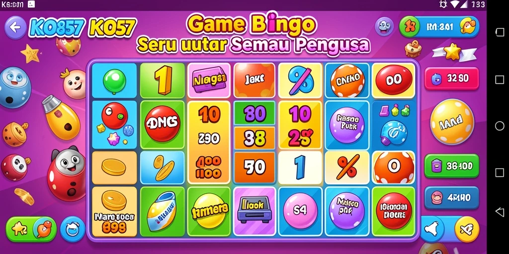 Screenshot gameplay KO857 menampilkan suasana bingo yang menyenangkan.