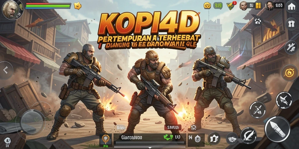 Tampilan gameplay menarik di KOPI4D saat pertempuran sengit Battle Royale.