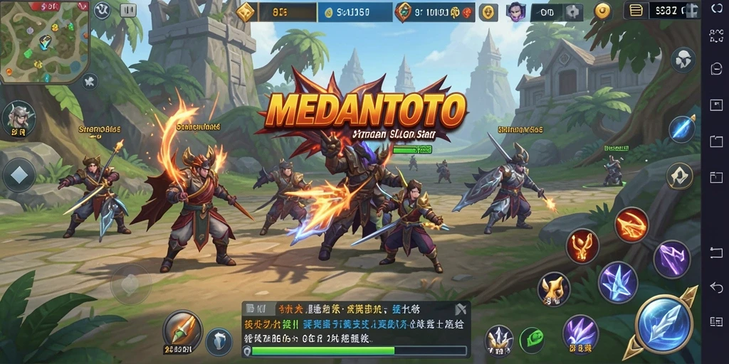 Screenshot MEDANTOTO menampilkan aksi pertempuran strategi yang seru.