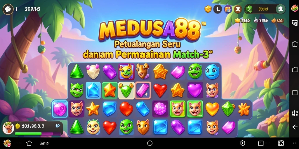 Tampilan gameplay seru MEDUSA88 dalam genre Match-3.