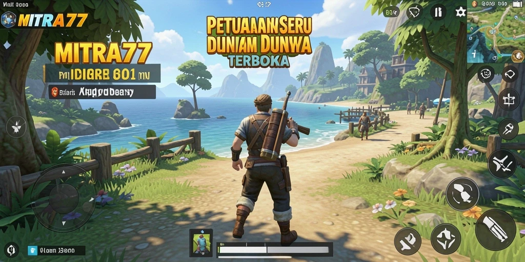 Tangkapan layar gameplay menunjukkan petualangan di dunia terbuka.