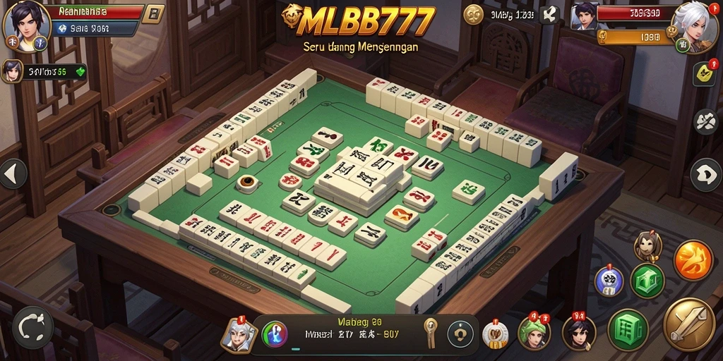 Tampilan gameplay seru dalam MLBB777 menampilkan variasi ubin Mahjong.
