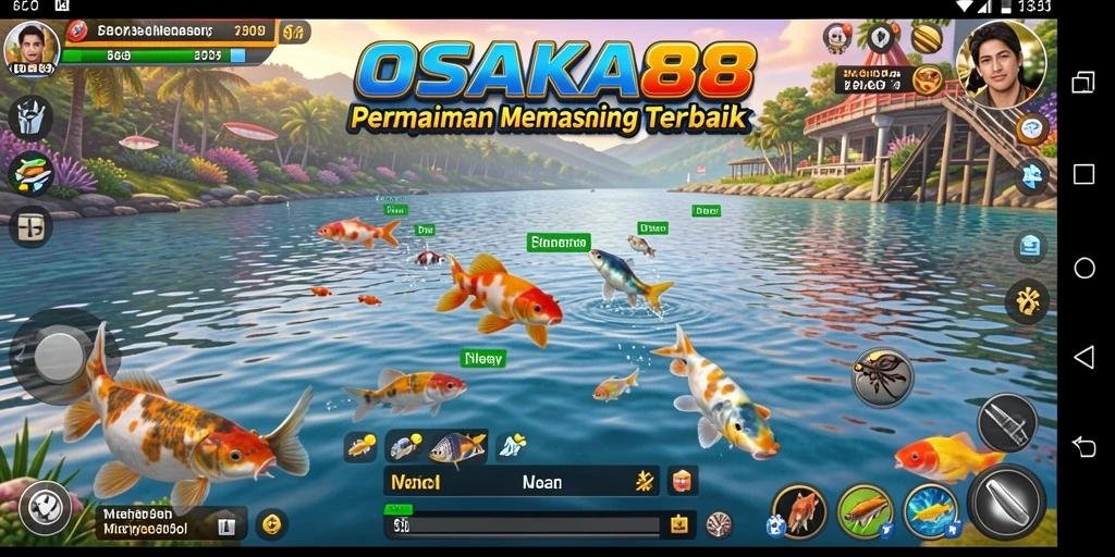 Tampilan gameplay OSAKA88 yang memikat saat memancing ikan.