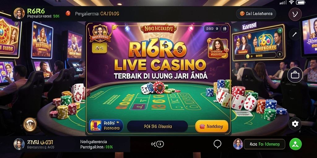 Tampilan gameplay langsung dari aplikasi R6R6 Live Casino.