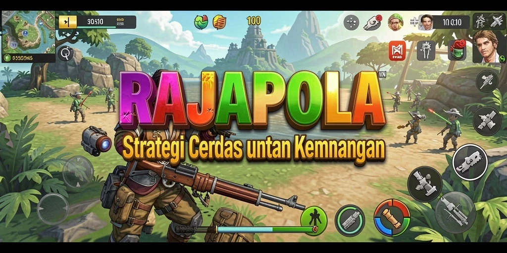 Screenshot gameplay RAJAPOLA menampilkan peperangan strategis yang mendebarkan.