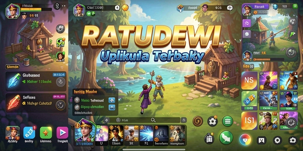Tampilan utama aplikasi RATUDEWI yang menampilkan berbagai fitur utility.