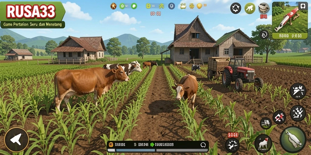 Tampilan screenshot gameplay pertanian RUSA33 yang menarik dan seru.