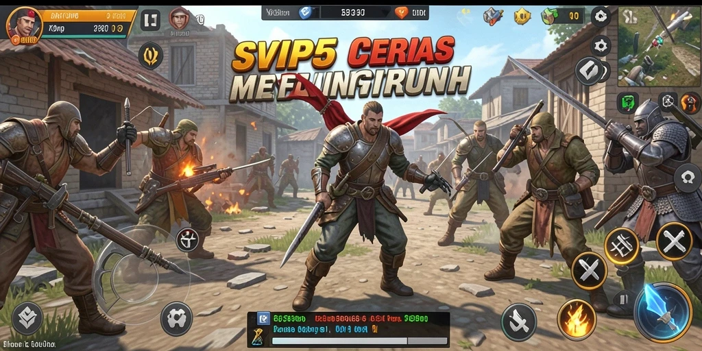 Tangkapan layar gameplay SVIP5 yang menunjukkan pertarungan strategi yang intens.