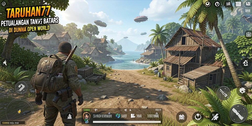 Screenshot gameplay TARUHAN77 yang menunjukkan petualangan seru di dunia Open World.