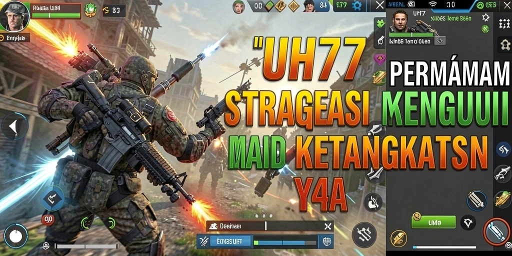 Tampilan gameplay dari UH77 menampilkan pertempuran strategi yang menegangkan.