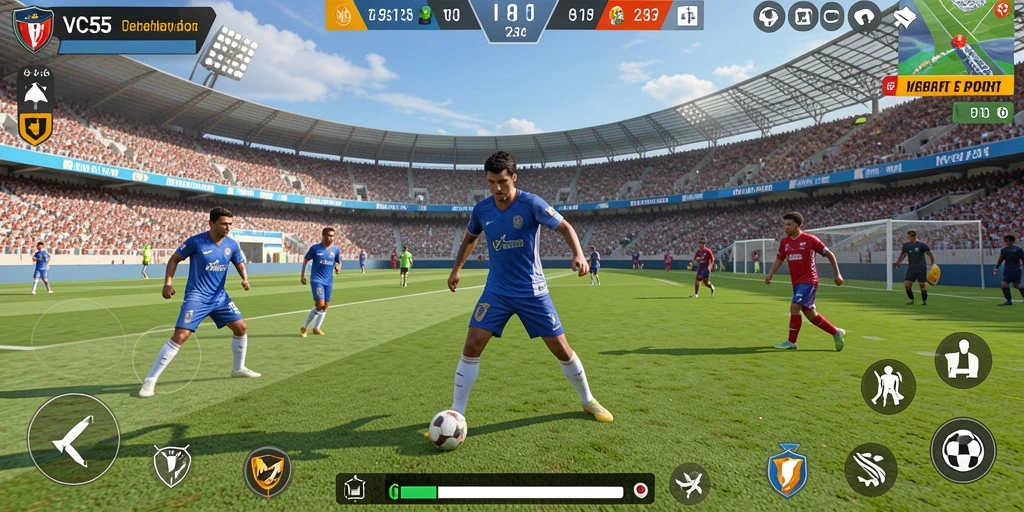 Tampilan gameplay seru dari VC55 yang menguji keterampilan olahraga.